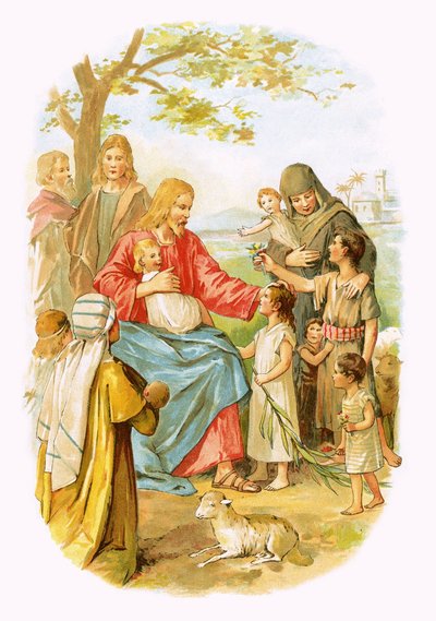 Jesus Blessing the Children by English School